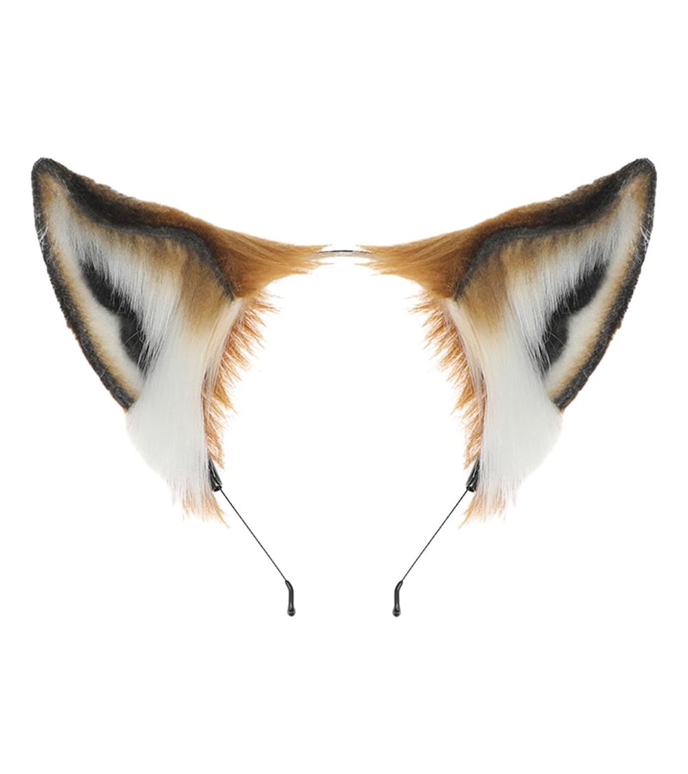 9553 Fox Ears Headband Faux Fur Wolf Headdress Costume Accessories